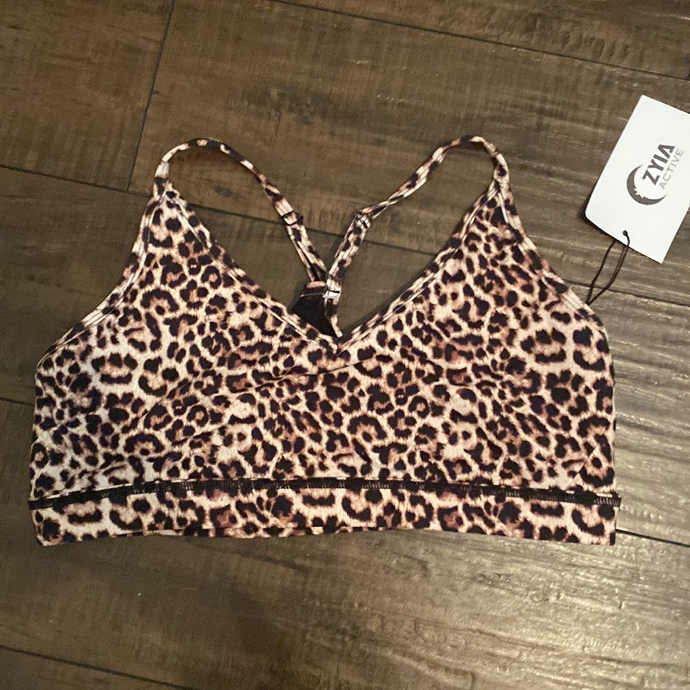 Zyia Active Leopard Brilliant Mesh Bra [Size: XL]